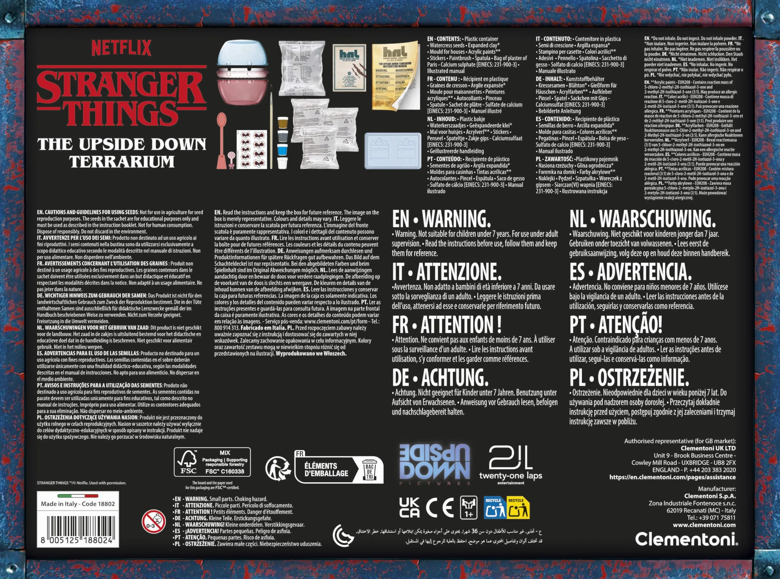 Stranger Things - Terrario - Clementoni - Casa della Creazione di Vecna e il Mondo Sottosopra - Da 8 anni