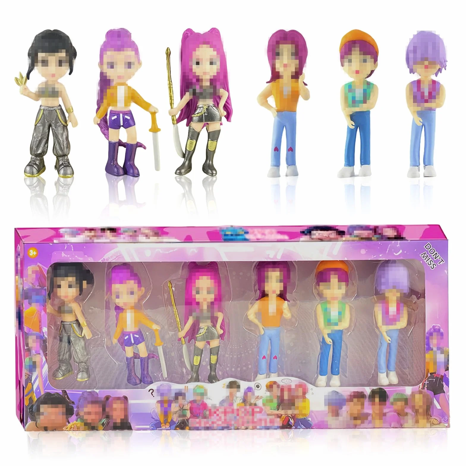 6 Pezzi Huntrs Figurine, PVC Mini Cartoon Anime Figure, Decorazioni Carine per Ufficio e Casa, Regalo per Adulti e Fan (A)