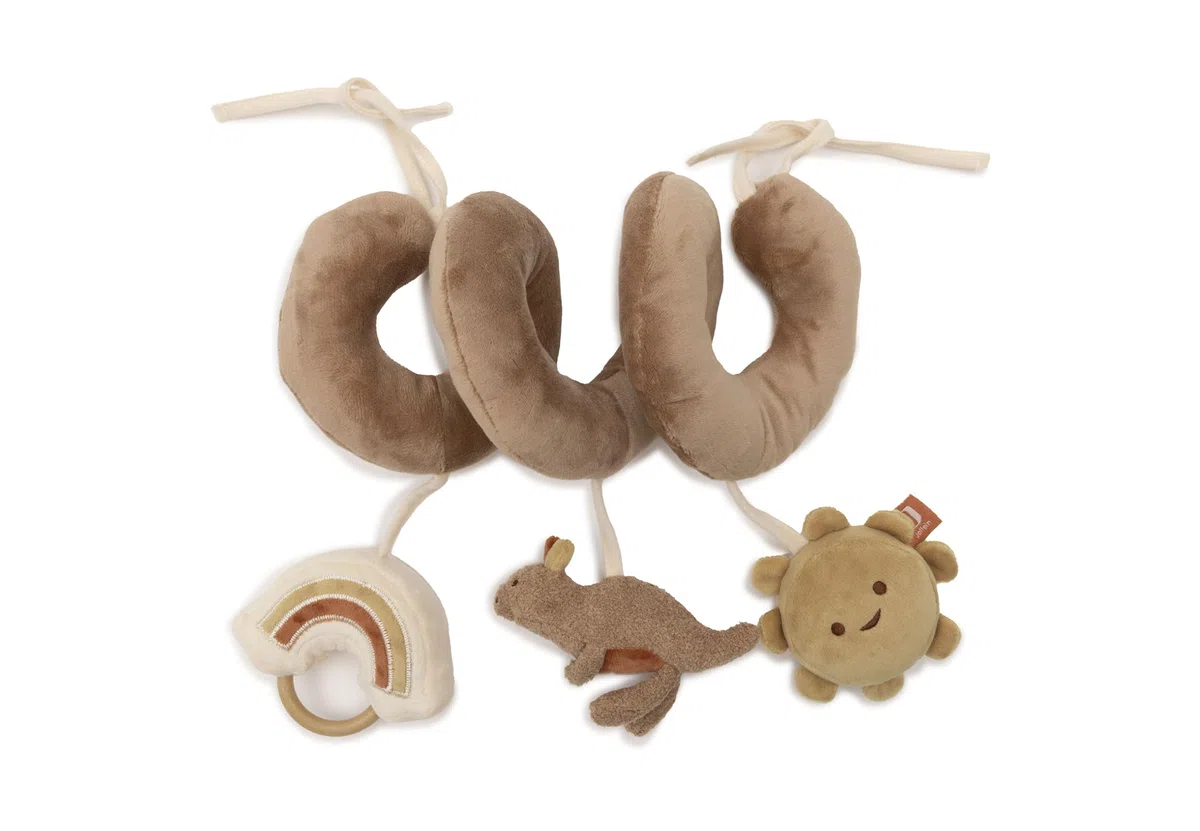 Jollein Activity Spiral Baby – Kangaroots – Giocattolo per bambini per seggiolino auto e box – Con anelli di fissaggio – Stimola i sensi e le capacità motorie – Giocattolo sensoriale per bambini