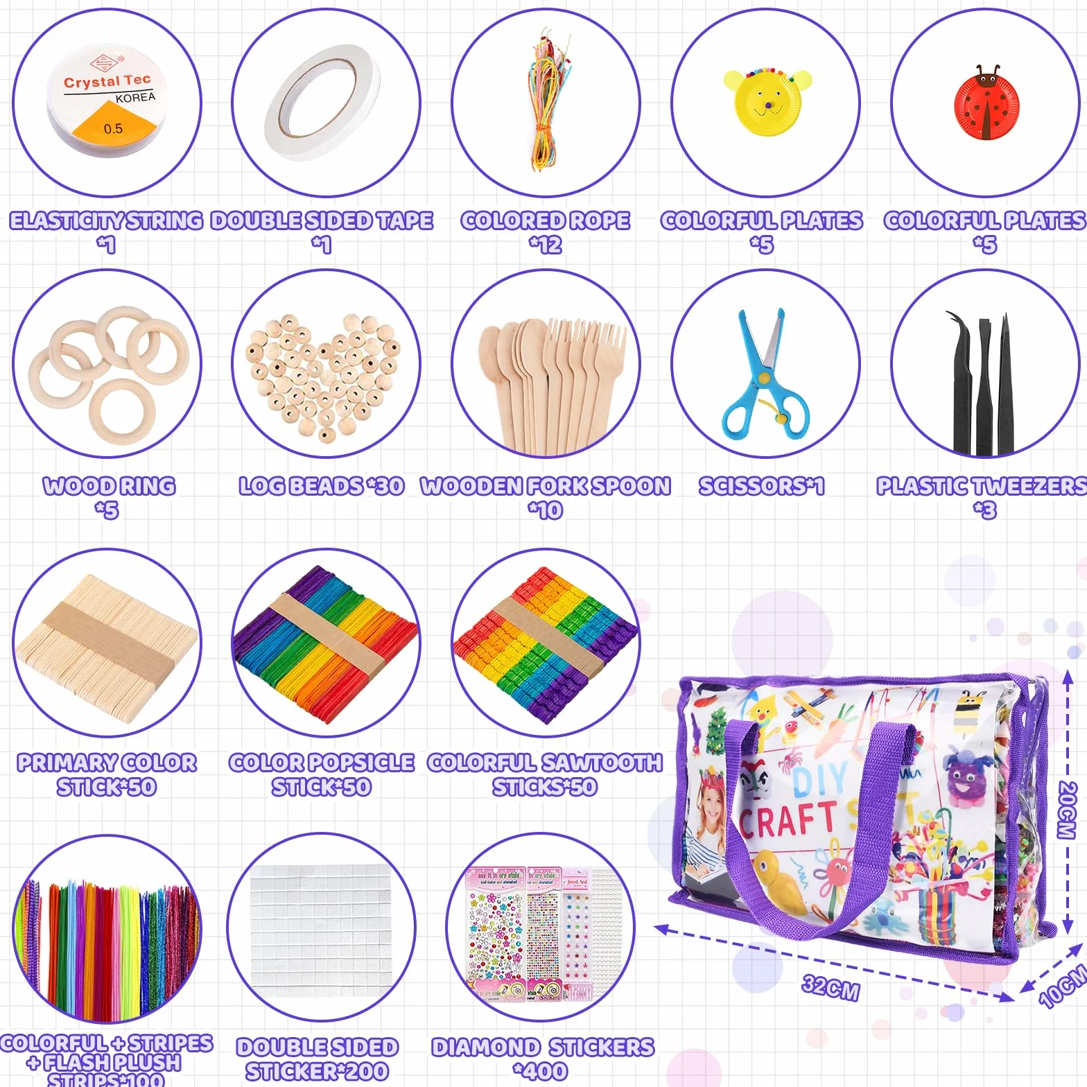 TAVADA Set fai da te, 3000 pezzi per bambini, fai da te, materiale per il fai da te, accessori per il fai da te, per scrapbooking, fai da te, materiale per il fai da te, set di pulizia