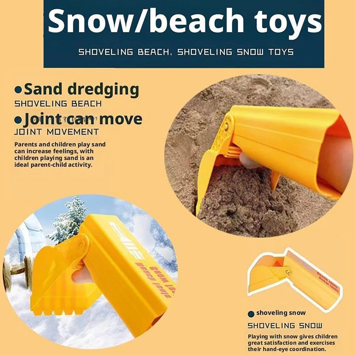 Giocattolo con sabbia per braccio escavatore - Braccio per escavatore, bracio per scavo neve | Grip Training Sand Digger Kids Play Tool per Sandbox Castle Building Gold Mining Beach Gardening Diverti