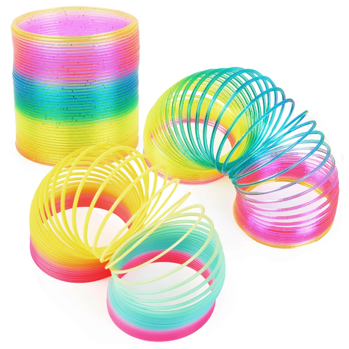 THE TWIDDLERS Confezione da 3 Grandi Molle magiche Arcobaleno - Giocattolo Perfetto Come regalino, per Calze di Natale, ECC