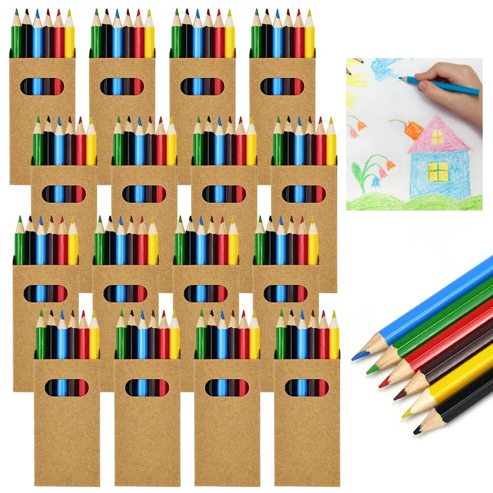 NAROSEBE 20 Scatole da 6 Matite Colorate Ciascuna 120 Pezzi Mini Matitine Colorate 8,7cm Sets di Matite Colorate Bambini Matite in Legno Colorate per Arte Disegno Colorazione e Schizzi