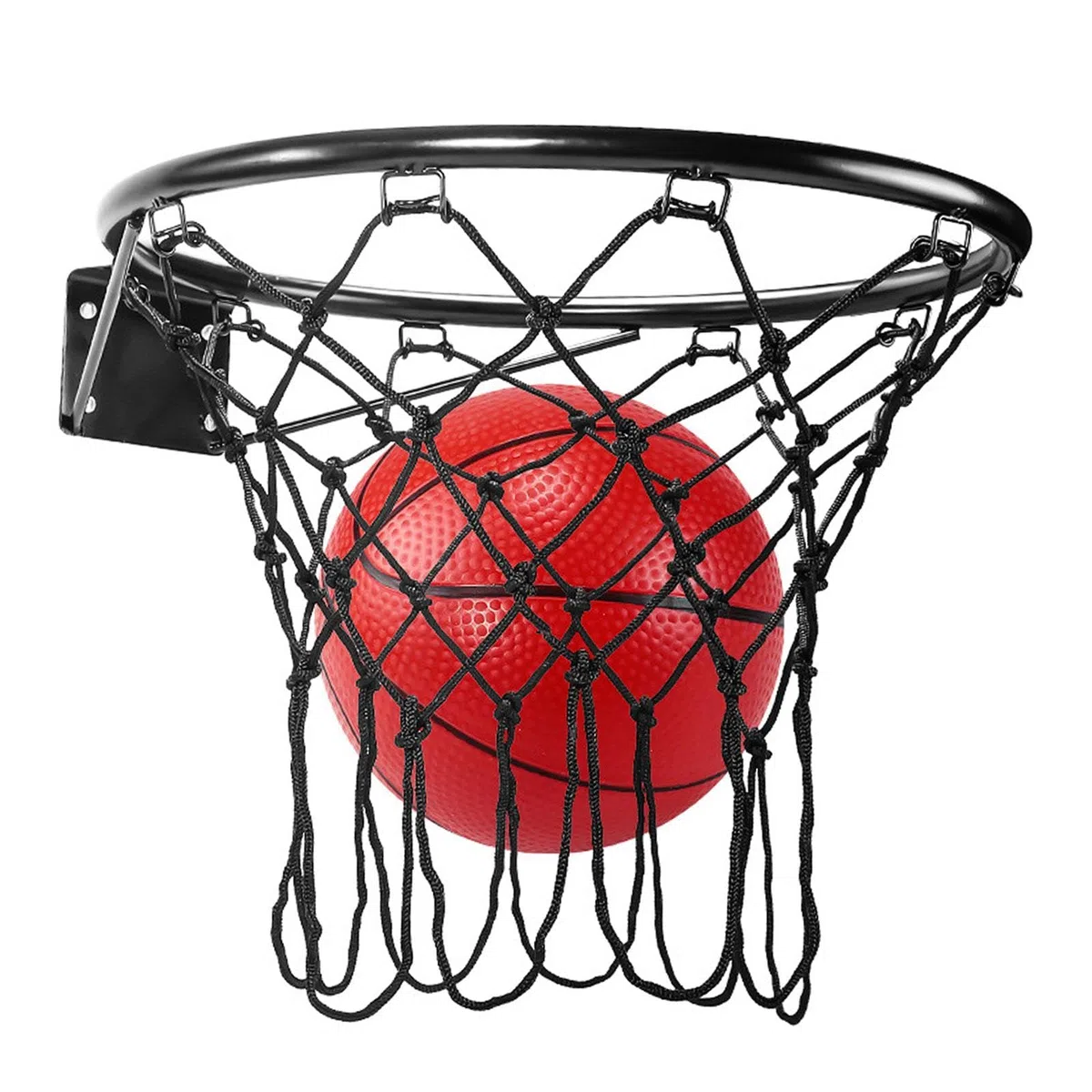 Qianly Canestro Basket con Supporto a Muro, Set Pallacanestro Giocattolo Palla Rete Ferro Robusta, Facile da Installare, Adatto per Bambini Cameretta Palestr, 32 Cm