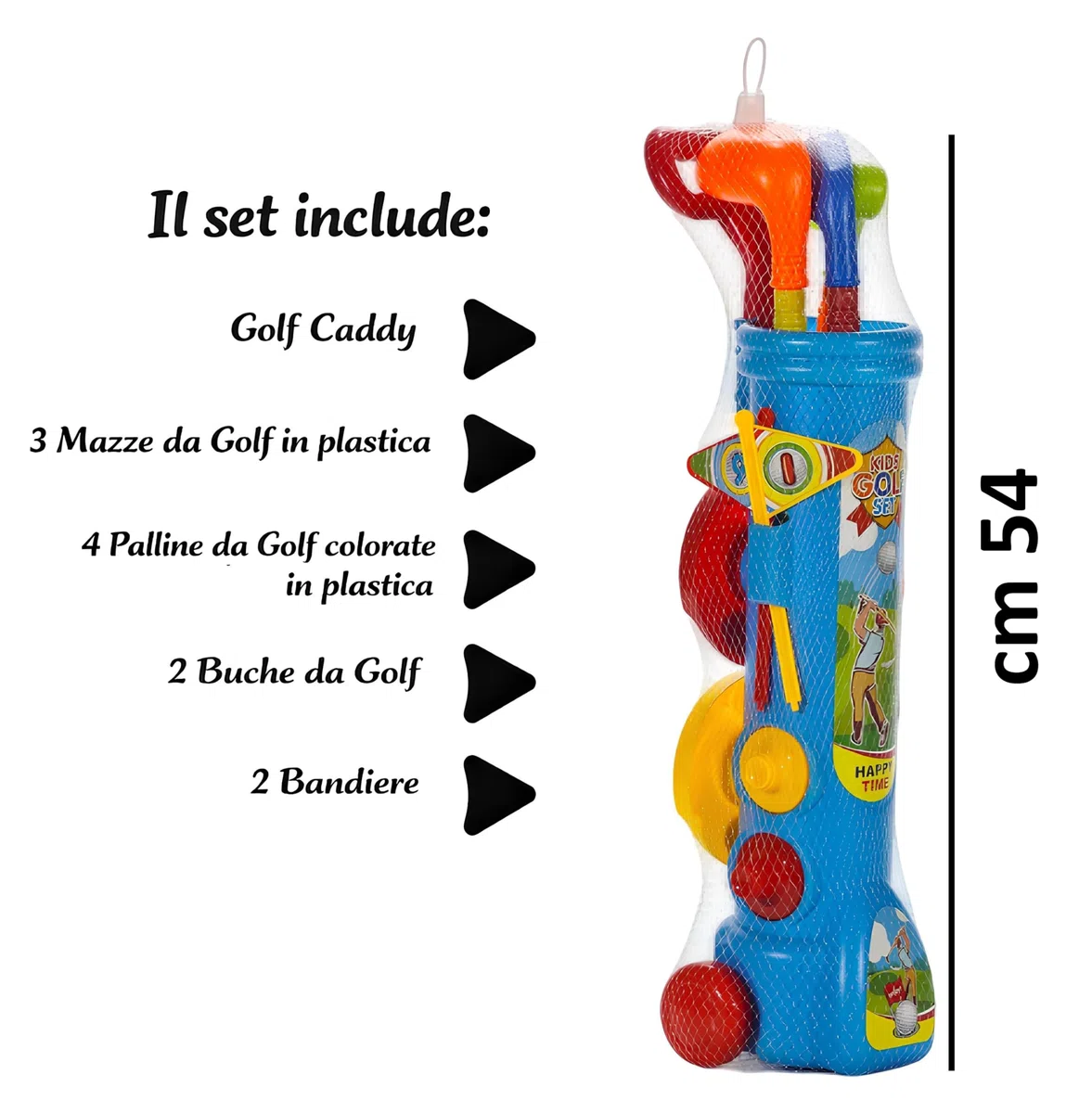 Golf Bambini Set Gioco Sacca con Ruote Trolley 3 Mazze 4 Palline 2 Buche con Bandierina 2 Tee Shot Gioco Golf Giochi Bambini Interno Esterno Giochi da Giardino Golf Giochi All'Aperto Set Mini Golf (a)