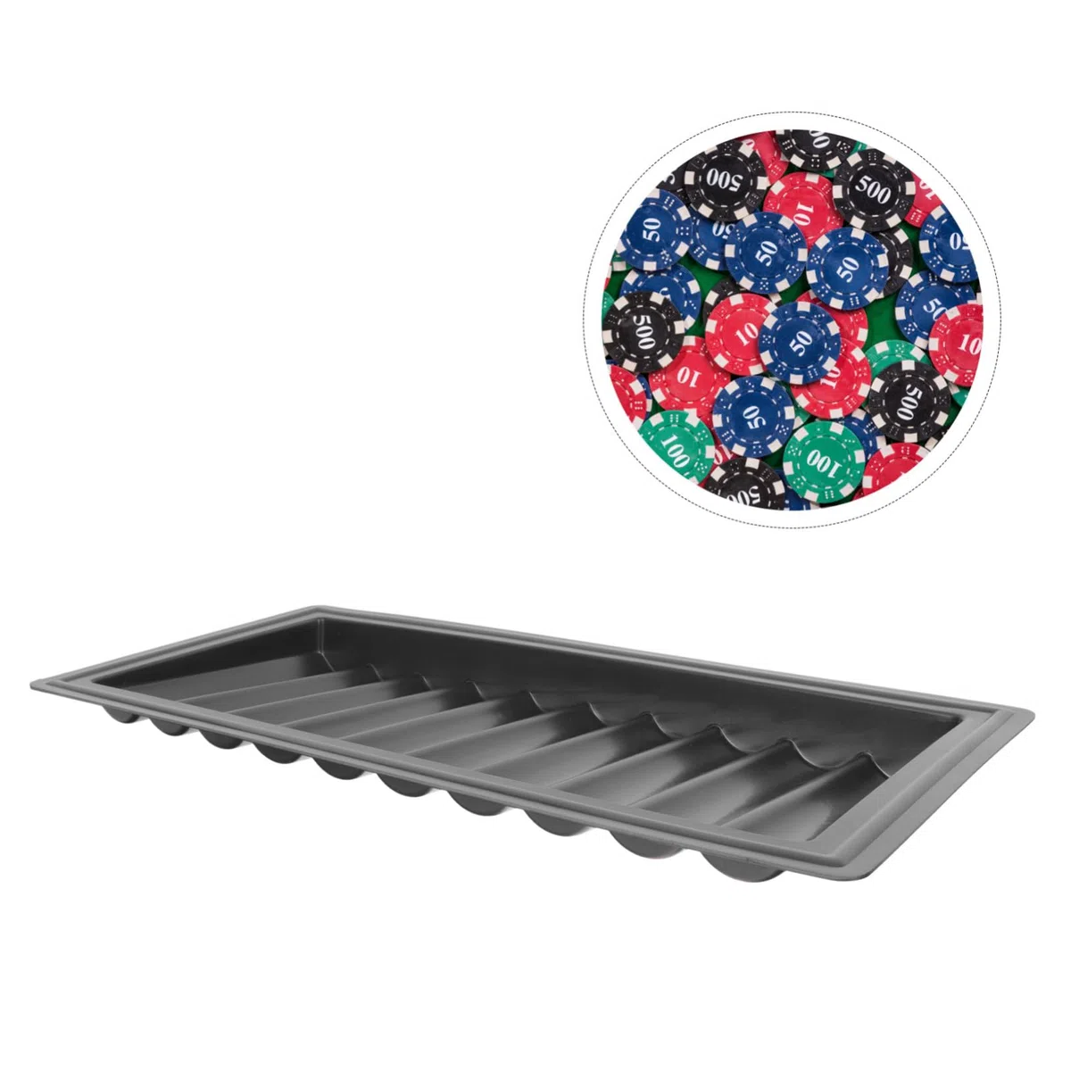 Uonlytech Vassoio Porta Fiches Poker in Plastica Resistente per Gettoni Organizer per Casa e Negozio Supporto per Fiches Hold Custodia Salvaspazio e Protettiva