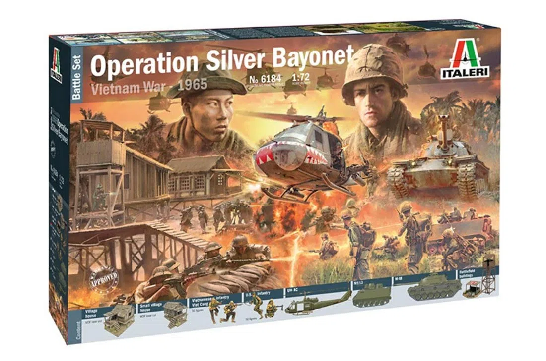 Italeri 6184S – 1:72 Vietnam War, modellismo, costruzione, modellismo da pavimento, artigianato, hobby, incollaggio, kit in plastica, fedele ai dettagli, non verniciato