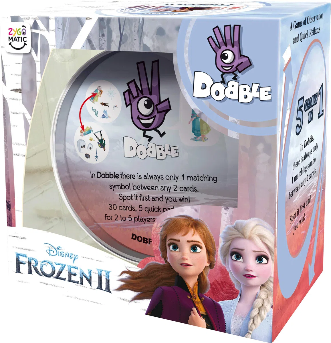 Asmodee , Dobble Frozen 2 , Card Game , Ages 6+ , 2-8 Players , 15 Minutes Playing Time