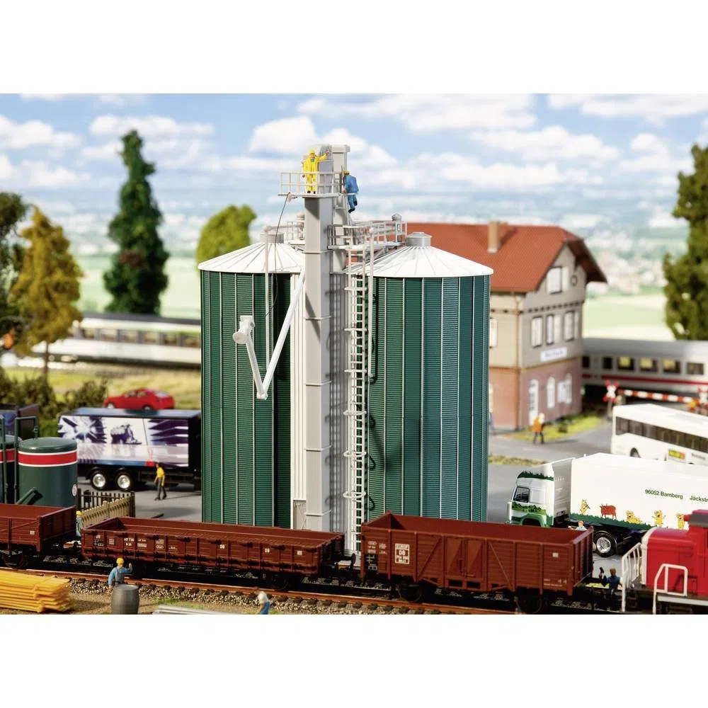 Faller - Modello di Edificio Industriale in Scala ferrovia 1: 148 (H0 Fa DOPPELSILOS F120260)