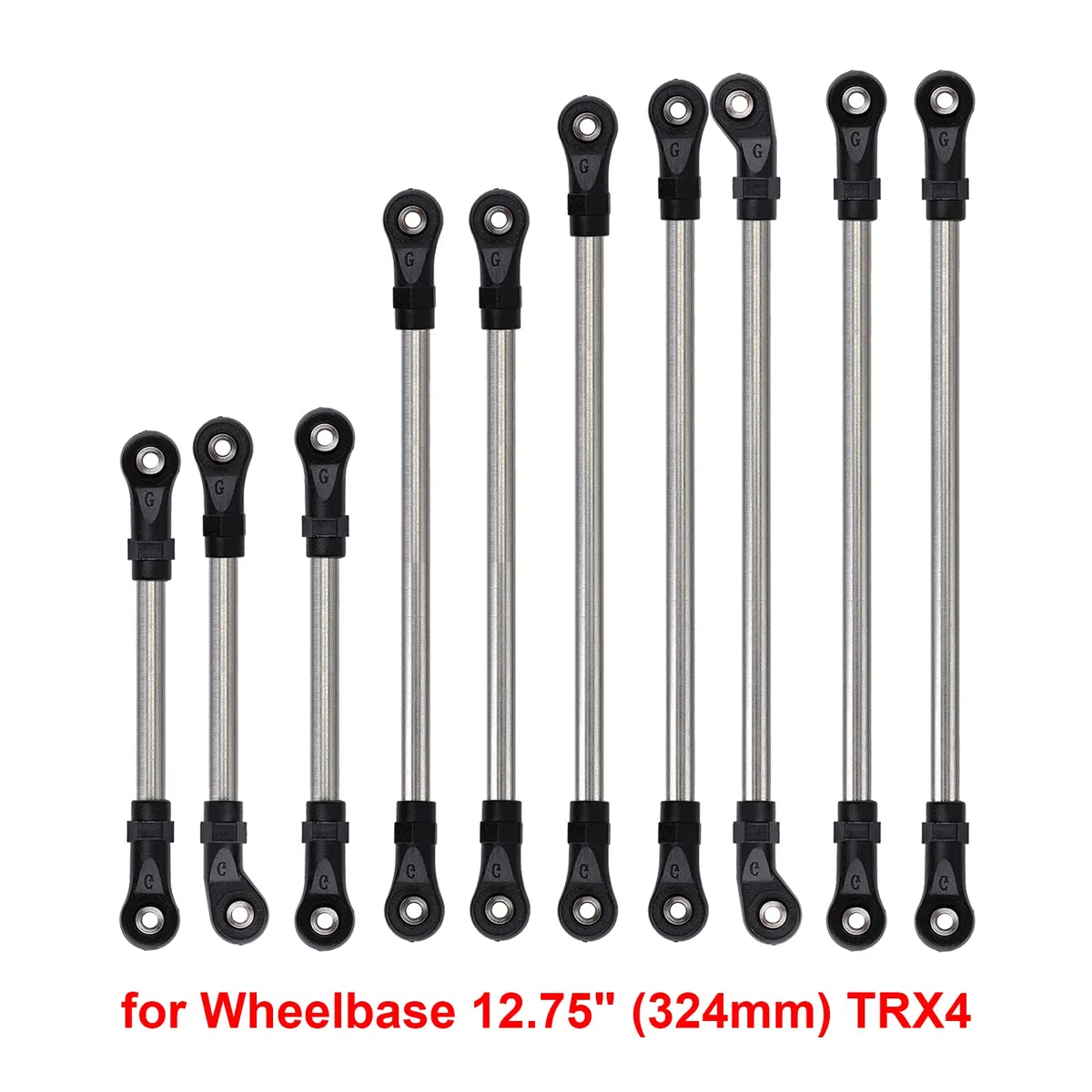 INJORA RC Tirante 10pcs RC Linkage con Terminale in Plastica per 1/10 RC Crawler 324mm Passo TRX4