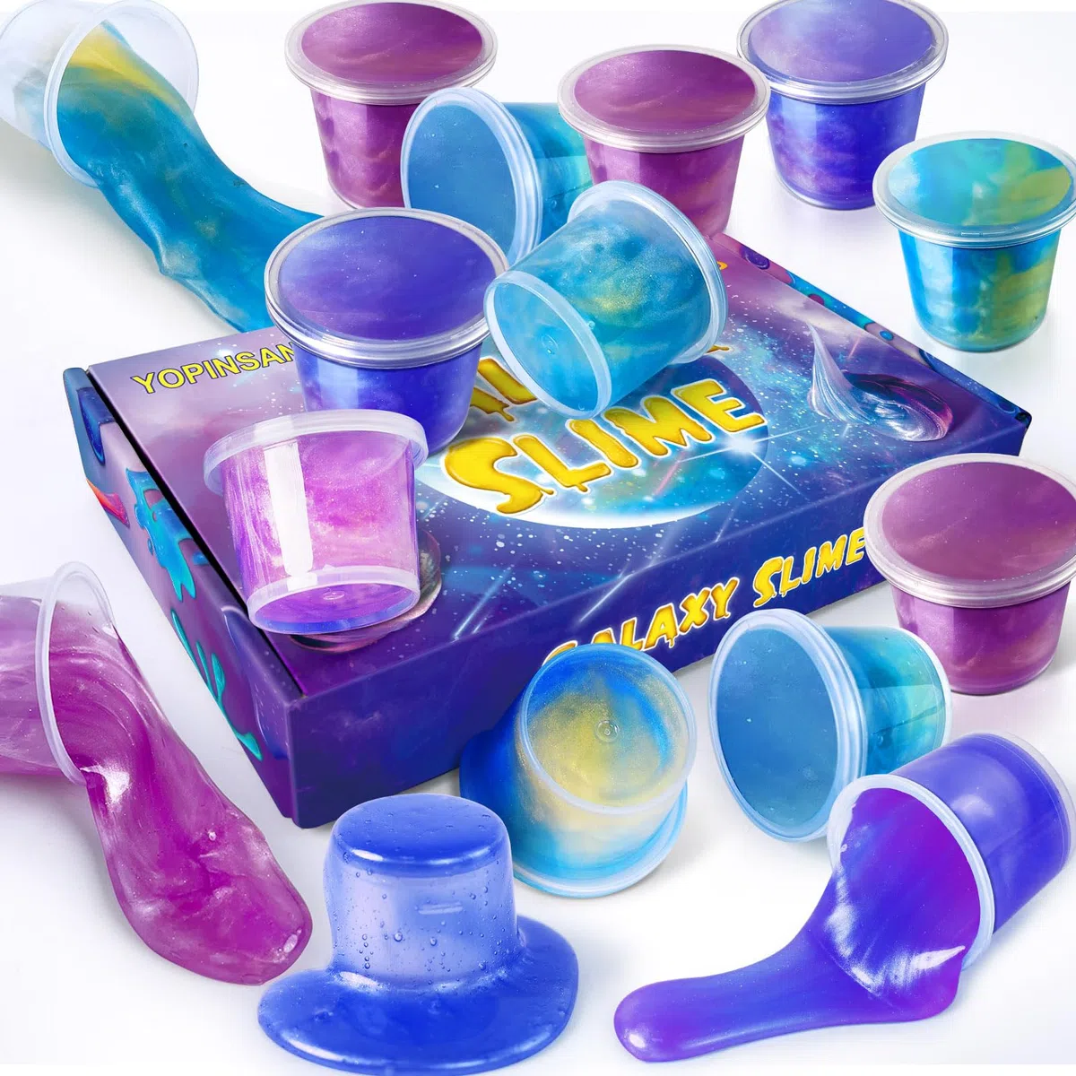 Lot de 24 Kits de Slime Galaxie pour Enfants, Extensible et Non Collant, Jouet pour garçons et Filles de 5 à 12 Ans