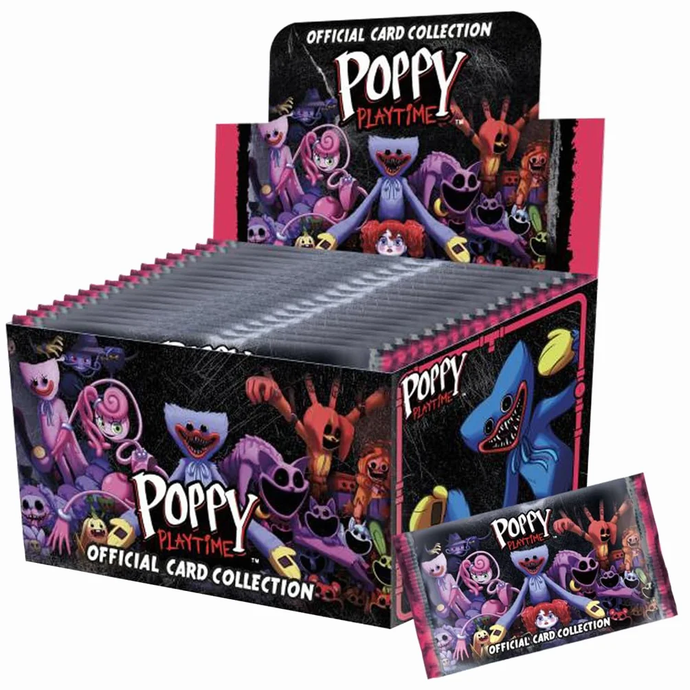 Funky Box Poppy Playtime Carte da Collezione, Scatola Completa di 24 Buste con 120 Carte in Totale, Cerca Le Rare Dorate e Smeraldi di Huggy Wuggy e Catnap, per Collezionisti