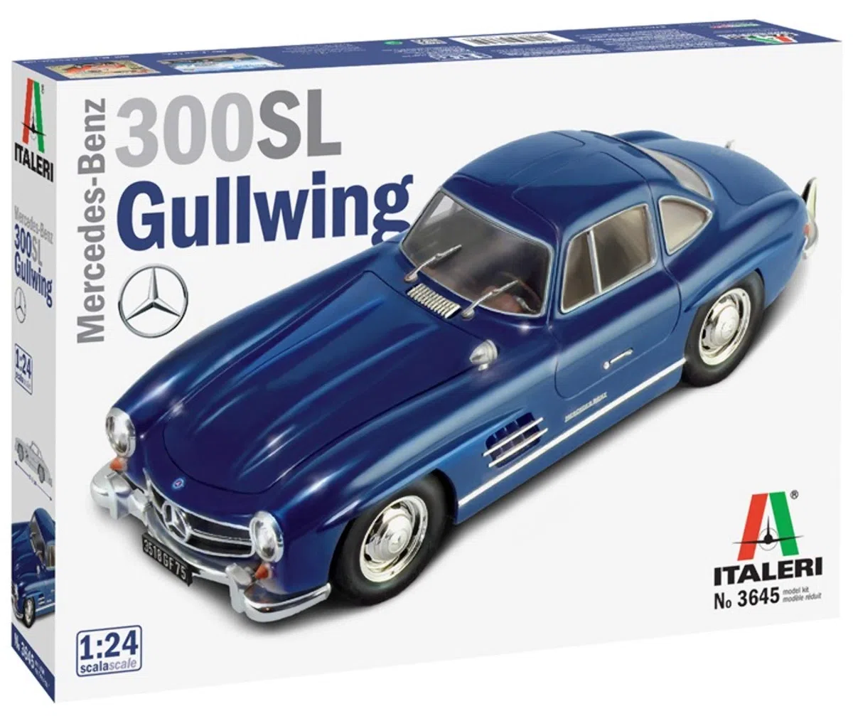 Italeri 3645 Mercedes Benz 300SL Gullwing Scala 1:24, modellismo, Model Kit, Automobili, plastica