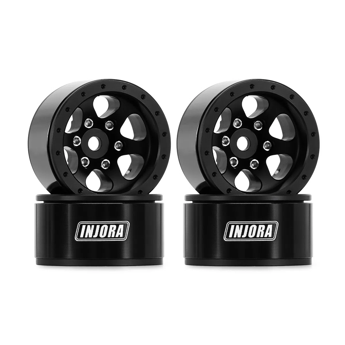 INJORA Cerchi in Alluminio con Beadlock 1.0" Offset Negativo per TRX4M Ascent18 SCX24 FCX24 1/24 1/18 RC Crawler