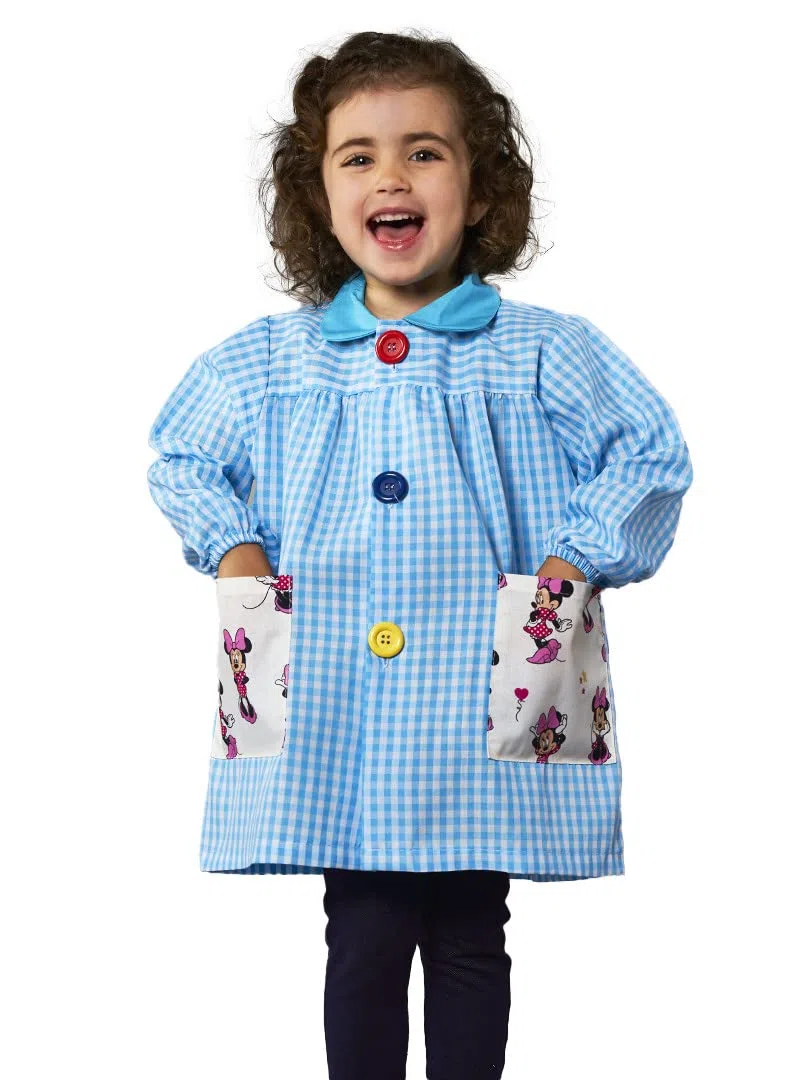 Grembiule Scolastico Minnie a Quadri Disney. per Asilo e lavoretti Manuale.
