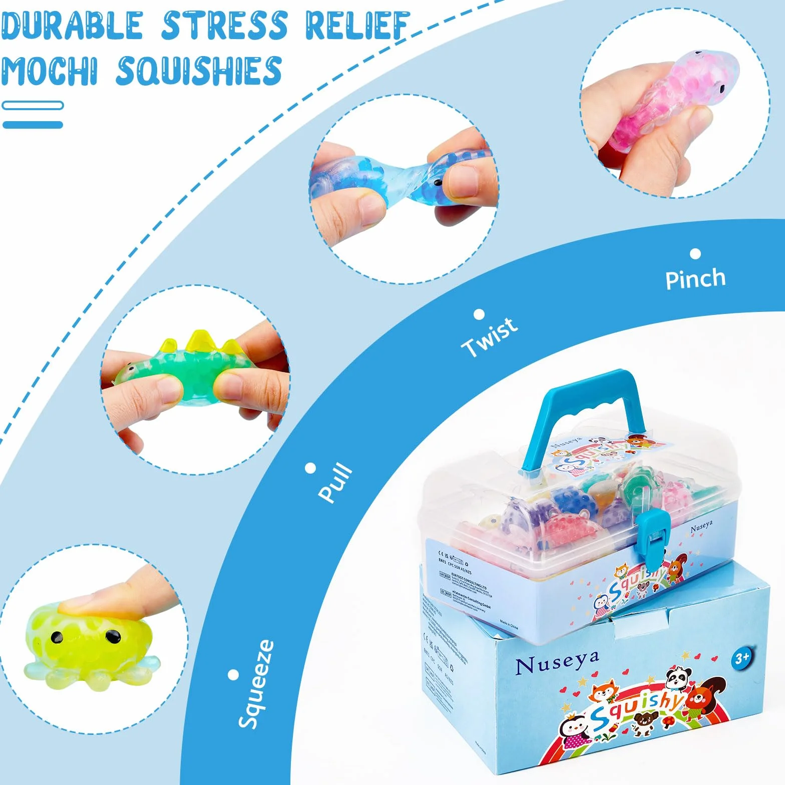 Squishy 42pezzi Antistress Squishy Piccoli Squishy Kawaii Squishy gadget compleanno Fidget Toys Stress Squeeze Regalini Festa di compleanno animaletti di gomma non duplicati (NS-SZNNJ42)