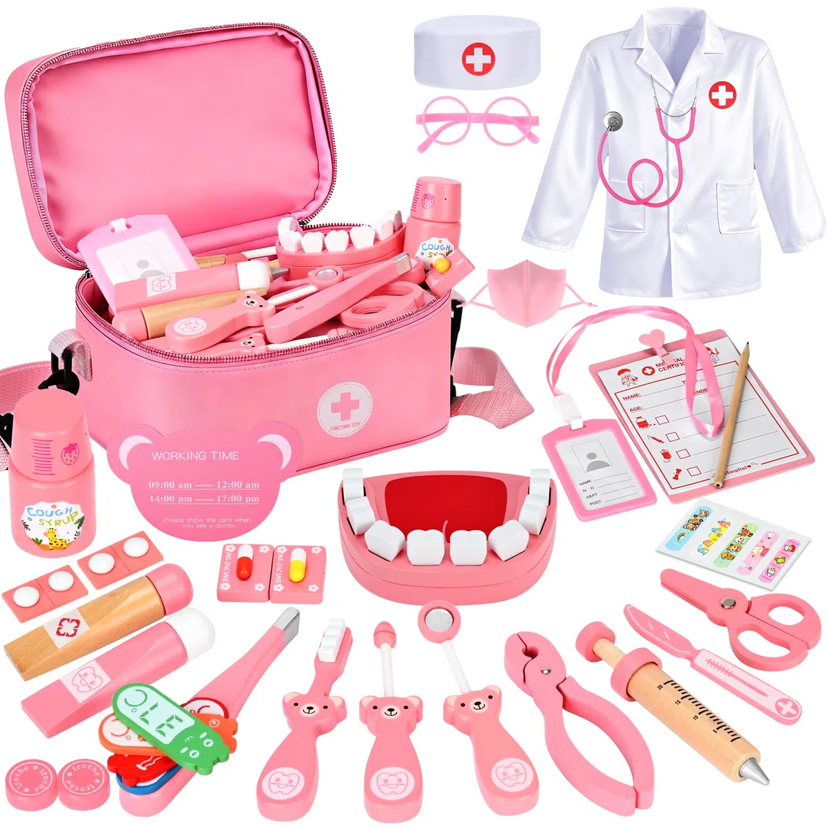 Mactoou Valigetta Dottore Bambini, Kit Dottoressa Bambina, Kit Dentista Gioco di Ruolo per Bambina di 3+ Anni