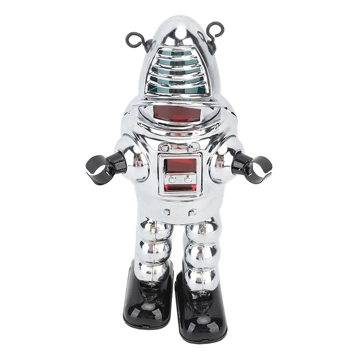 Alomejor Giocattolo Robot a Orologeria, Statuetta Ambulante di Robot da Scherma in Metallo con Pietre Lampeggianti e Scintille, per Regalo di Compleanno di Natale di Halloween da (Silver)