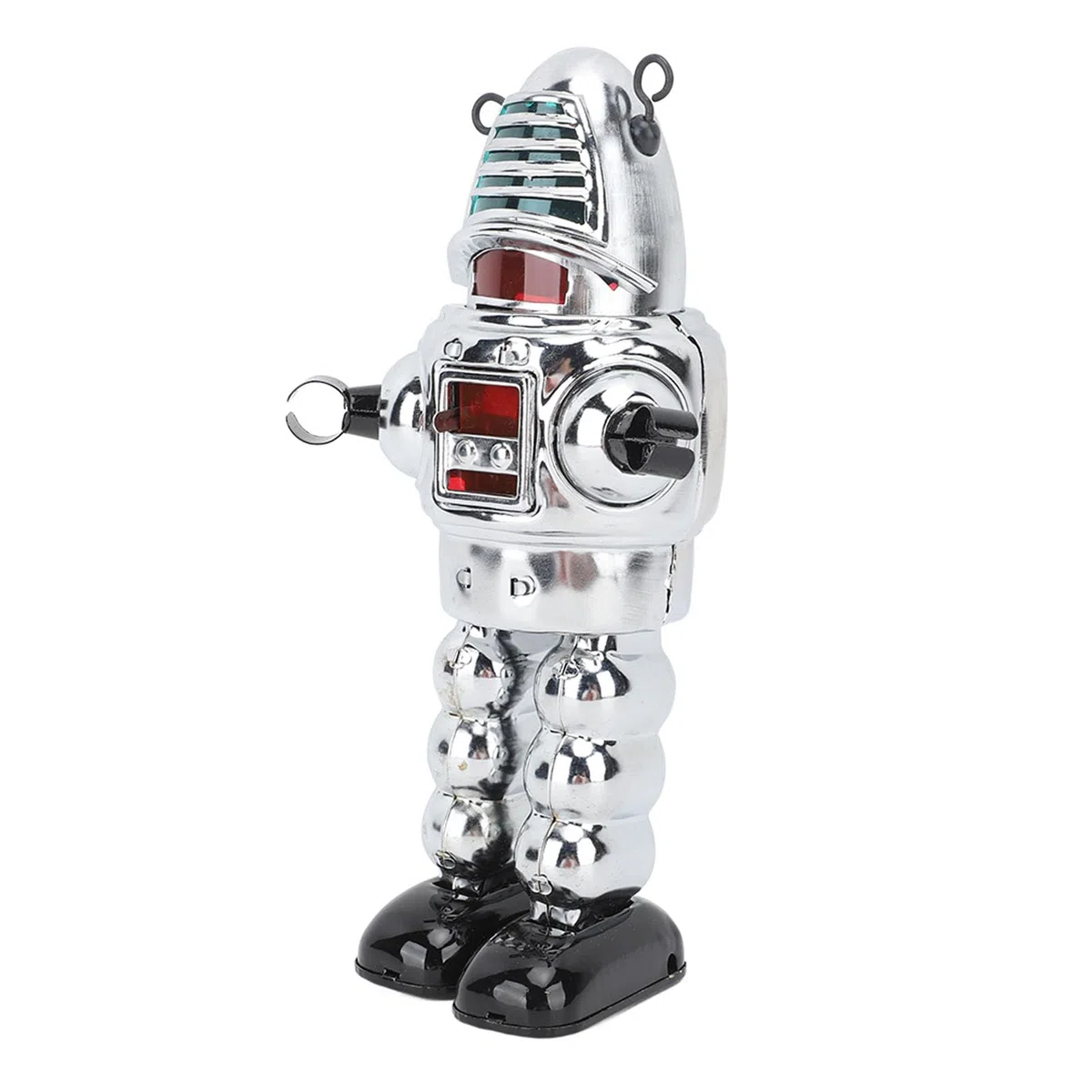 Alomejor Giocattolo Robot a Orologeria, Statuetta Ambulante di Robot da Scherma in Metallo con Pietre Lampeggianti e Scintille, per Regalo di Compleanno di Natale di Halloween da (Silver)