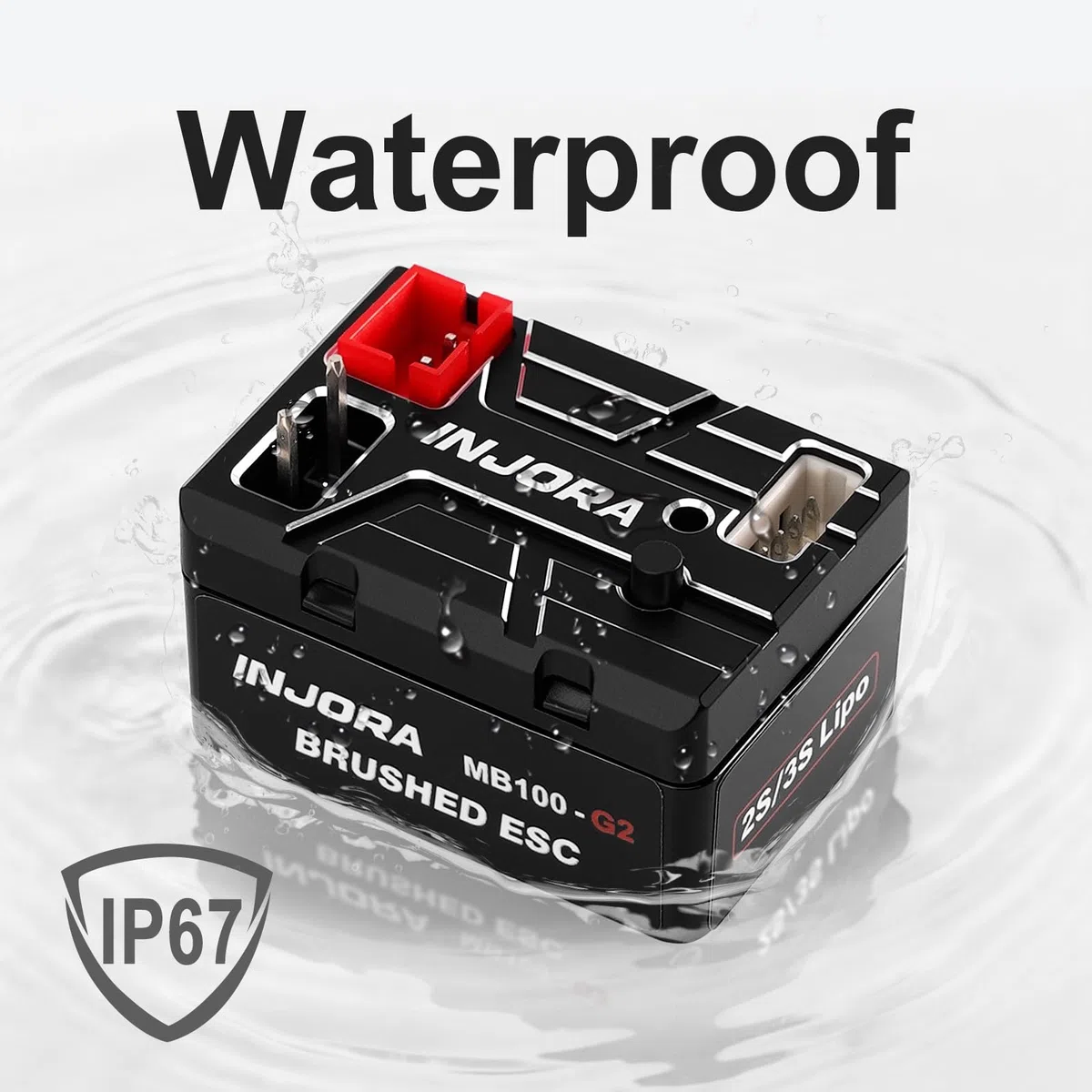 INJORA MB100 G2 Regolatore Elettronico di velocità (ESC) Spazzolato Impermeabile 40A per 1/24 1/18 RC Crawler SCX24 AX24 TRX4M Aggiornamento (V3)