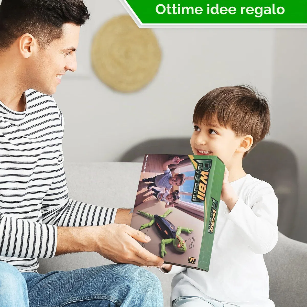 Euakee Ricaricabile Camaleonte Telecomandato, Geco Telecomandato con occhi a LED, Geco Interattivo, Lucertola Robot Giocattoli, Giocattolo per Bambini e Bambine, 4+ Anni (A)