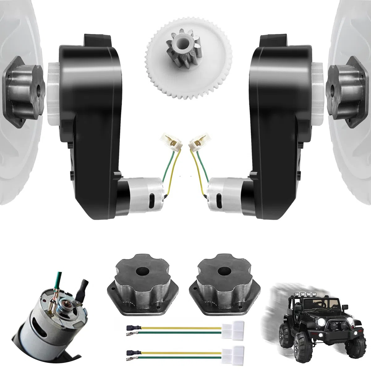 2 pezzi ad alta velocità 12 Volt RS550 40000 RPM motore per auto bambini, motori da 12 V, ricambio per veicoli per bambini, accoppiatore gratuito