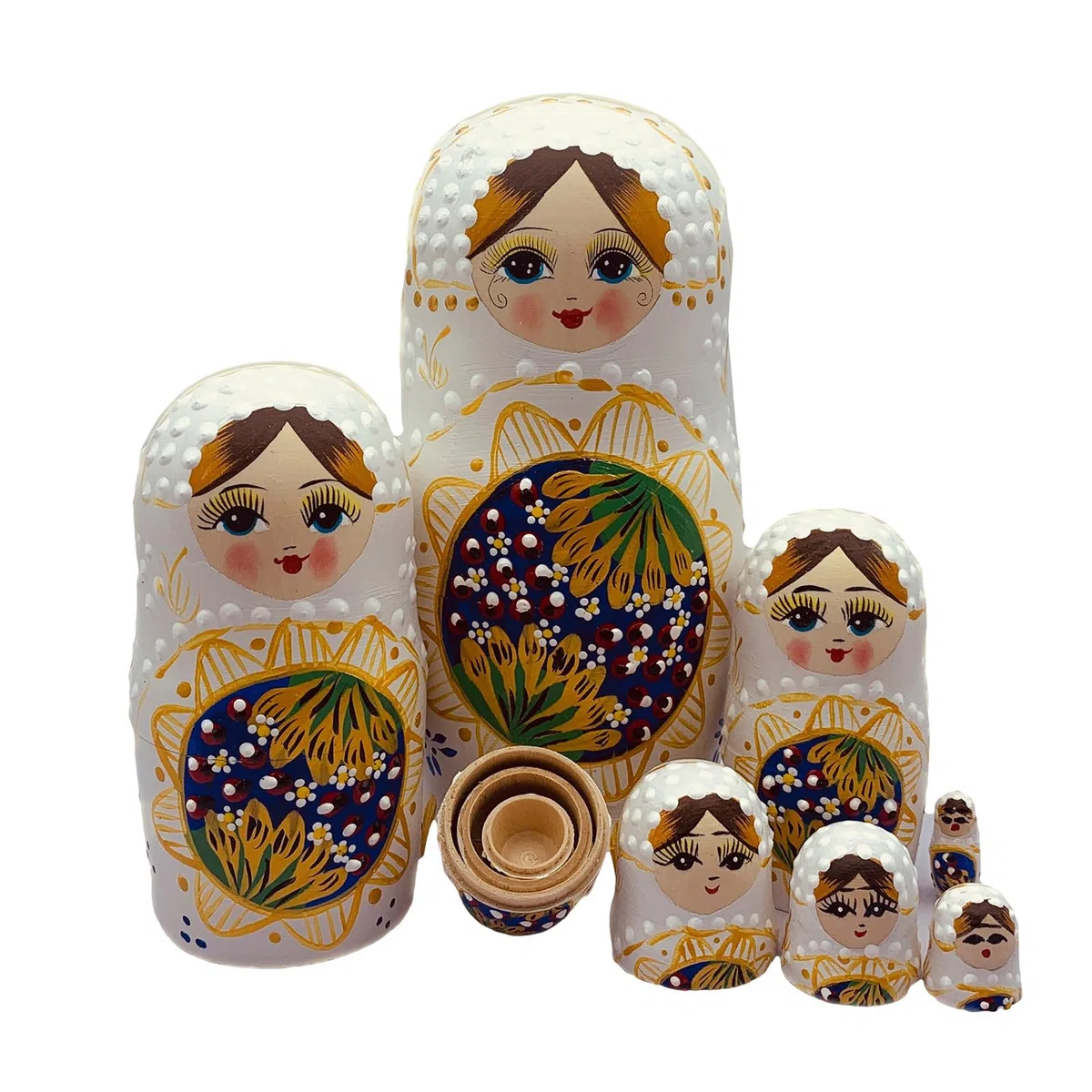 Matrioska - Set di 7 bambole russe in legno dipinte a mano, decorazione artigianale in legno per bambole da esposizione