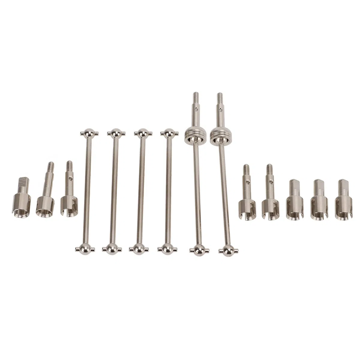 Kit Albero di Trasmissione CVD RC, Set di Giunti Dogbone per Albero di Trasmissione in Acciaio Set di Pezzi di Ricambio per L'aggiornamento del Trattamento Termico per WLtoys 144001 RC Car