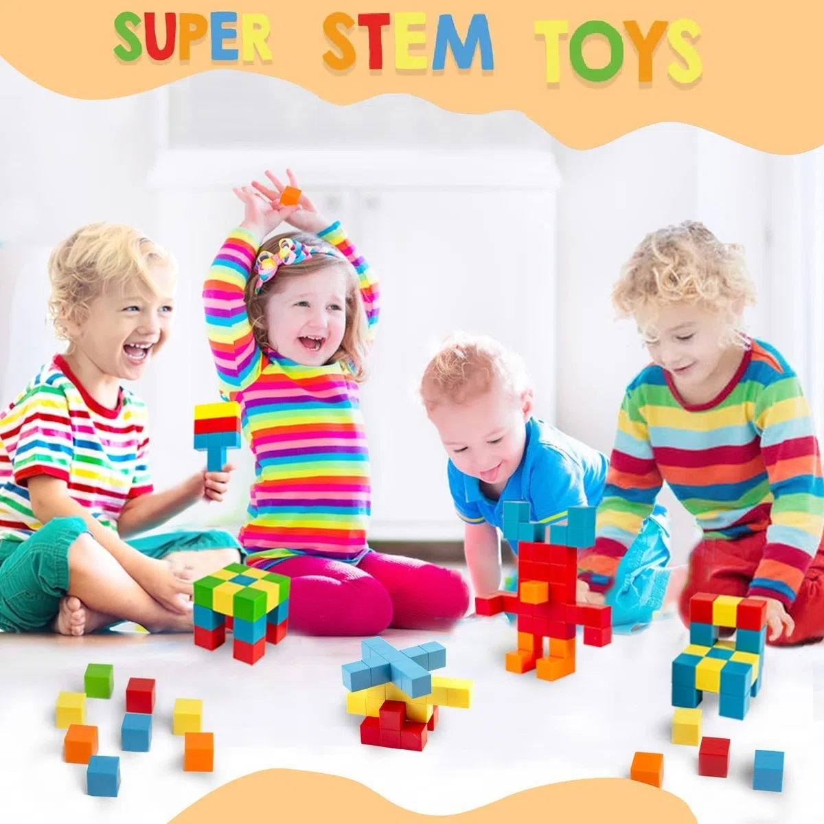 Giocattoli da Costruzione Magnetici, 40Pcs Blocchi magnetici, Cubi Magnetici 3D per Bambini, kits di costruzione educativa prescolare,Regalo Giocattolo Magnetico per 3+ Ragazzi e Ragazze