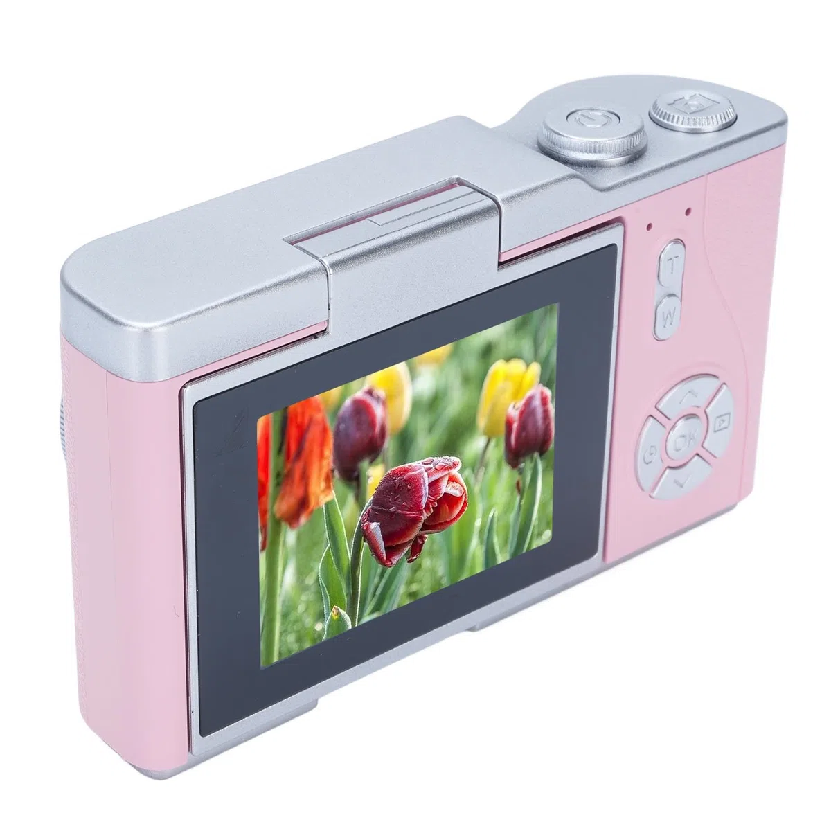 Camera Digitale da 48 MP da 1080p con Schermata di Lancio da 2,4 'e Zoom 18x, Fotocamera Vlogging a Batteria di 4 Ore per Adolescenti, Principianti, Giochi Integrati e Filtri per (PINK)