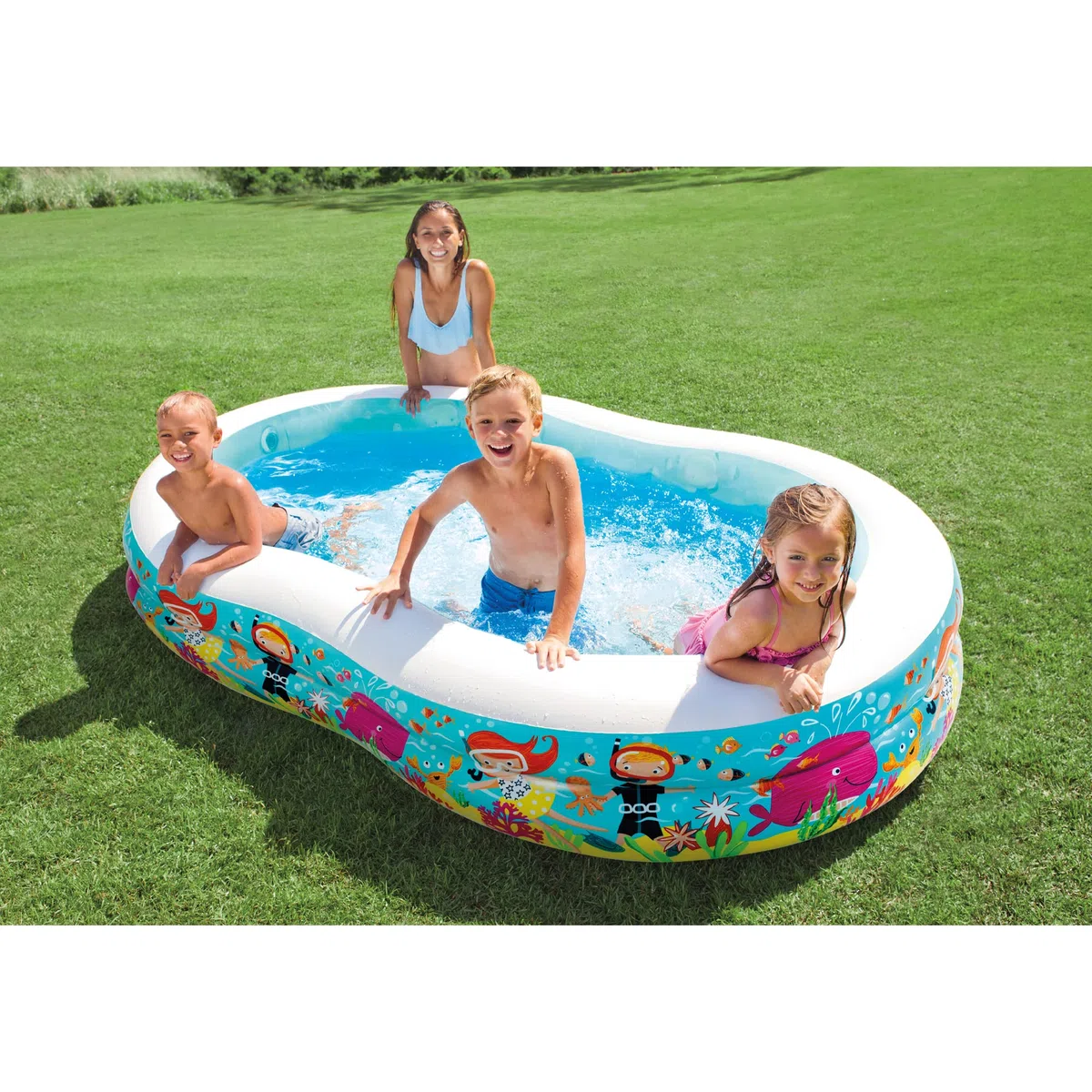 Intex - 56490 Piscina Paradise, Multicolore, 262 x 160 x 46 cm