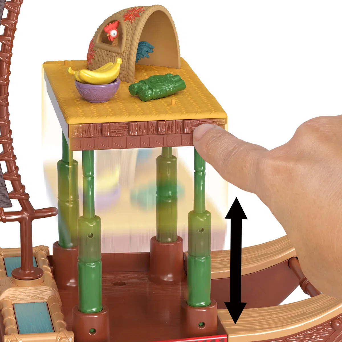 Mattel Disney Oceania 2 - La Canoa delle Avventure di Vaiana, playset con mini bambola e canoa galleggiante, 10 accessori e 1 personaggio amico inclusi, giocattolo per bambini, marrone, 3+ anni, JBT78