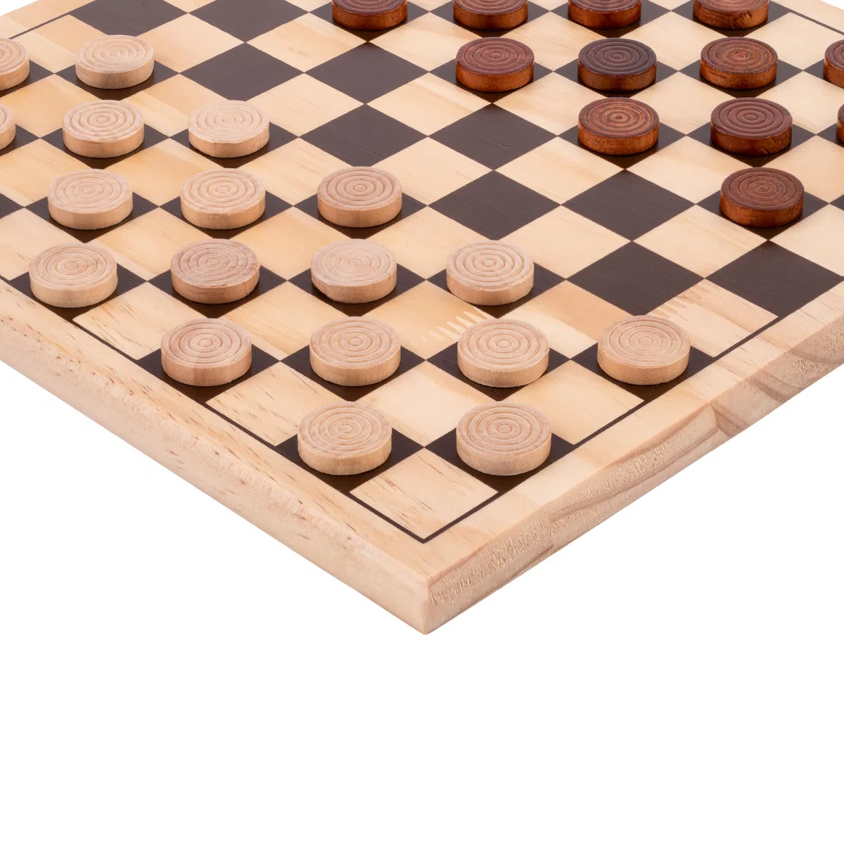 Engelhart - 150236 - Set di Scacchi/Dama in Legno di Betulla - 12"x12" - Tavolo da Gioco in Legno Massello - Gioco Completo di Pezzi, dai 6 Anni in Su (Dama)