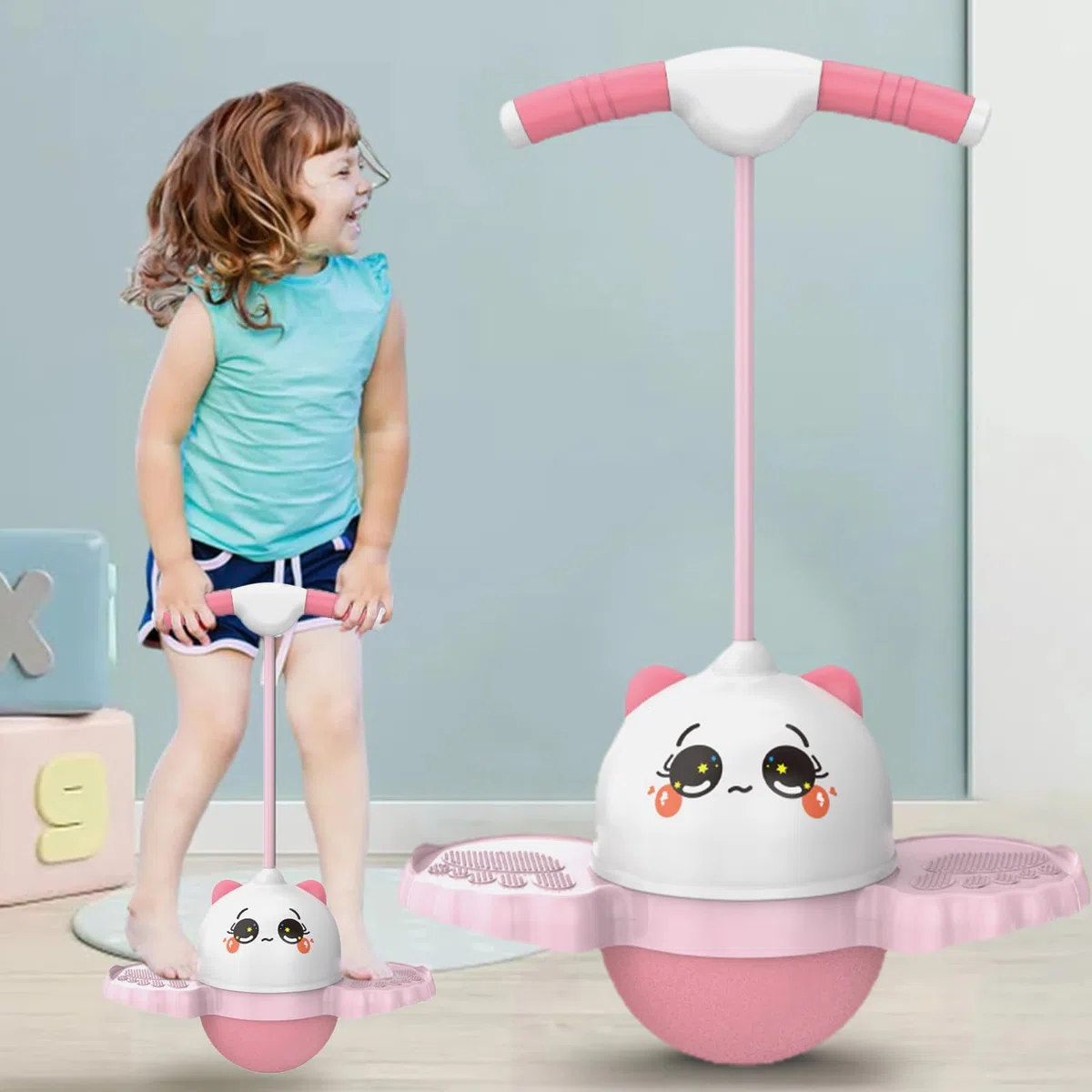 pogoes Stick per Bambini | palla di rimbalzo per bambini | Palla Equilibrio con Maniglia | Pogostick Balance Ball Palettibambini | Palla Salta Salta per L'allenamento dells'equilibrio e Lo Sport