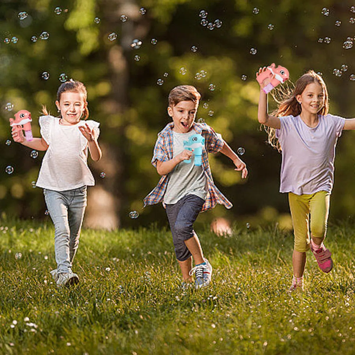 Pistola a Bolle di Sapone, 2 Pezzi Macchina Bolle Sapone, Bubble Maker, Macchina Delle Bolle, Mmacchina per Fare Bbolle Automatica, per Bambini e Adulti, Feste All'aperto, Feste Estive