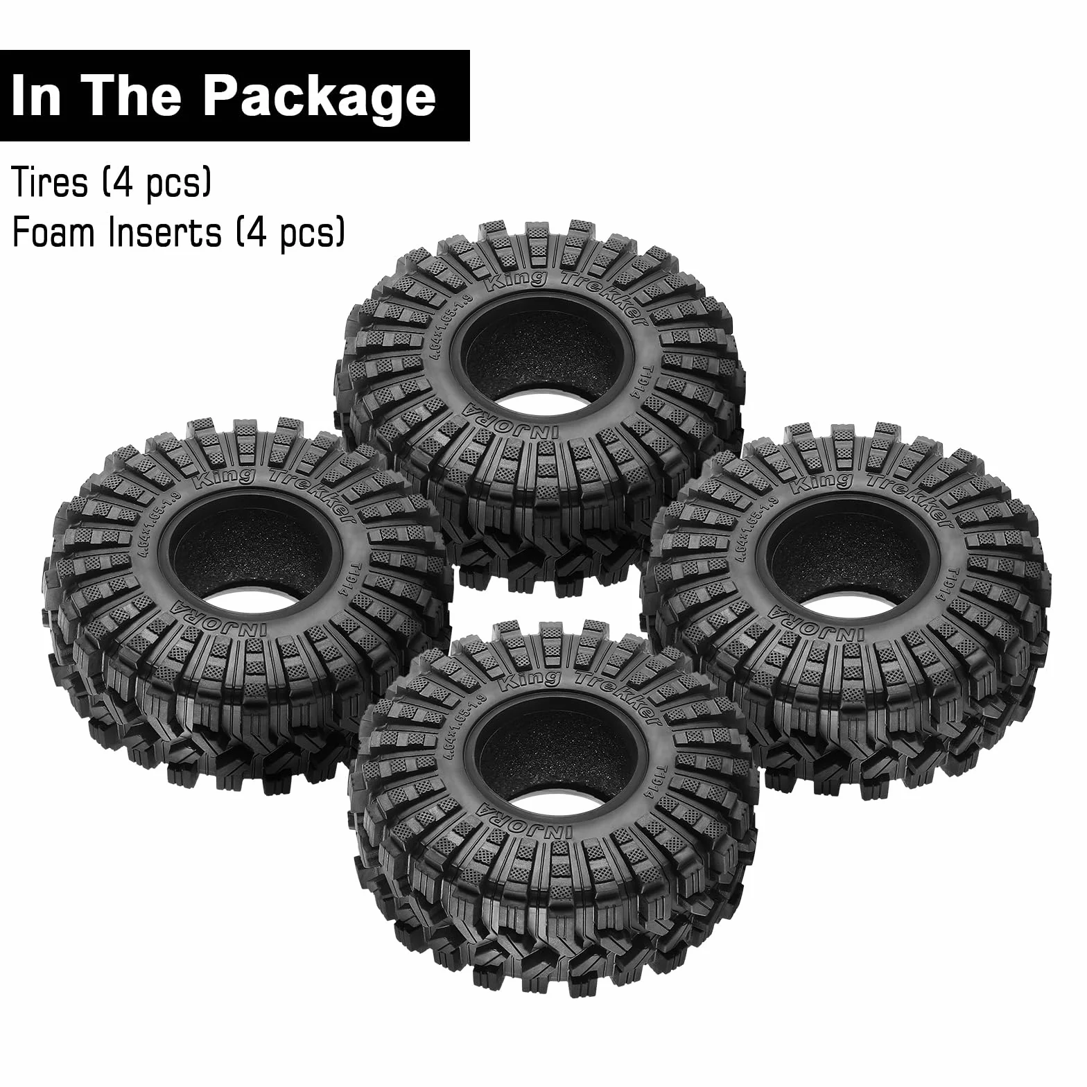 INJORA 1.9 Pneumatici all Terrain King Trekker S5 Pneumatici per TRX4 SCX10 1/10 RC Crawler Upgrade (118 * 42mm)