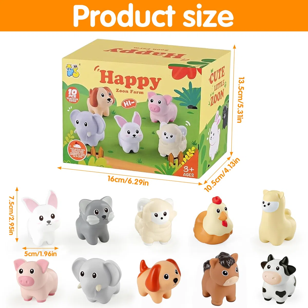 Binnan 10 Pezzi Giocattoli Montessori per Bambini, Montessori Giochi Bambini, Mini Animali Della Fattoria Set, Giochi Bambini 2 Anni Montessori, Regali per Bambini