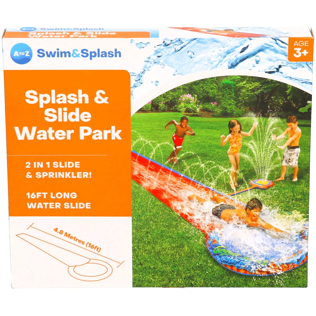 Atoz- Scivolo d'Acqua, Colore Arancione, Extra Large, 5650