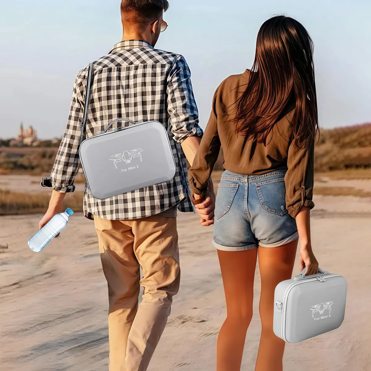 O'woda Custodia per DJI Mini 4K/ Mini2/ 2 SE, Borsa Rigida Viaggio Protettiva Grande Capacità Borse Impermeabile per DJI Mini 4K/ Mini2/ 2 SE Droni Accessori - Grigio