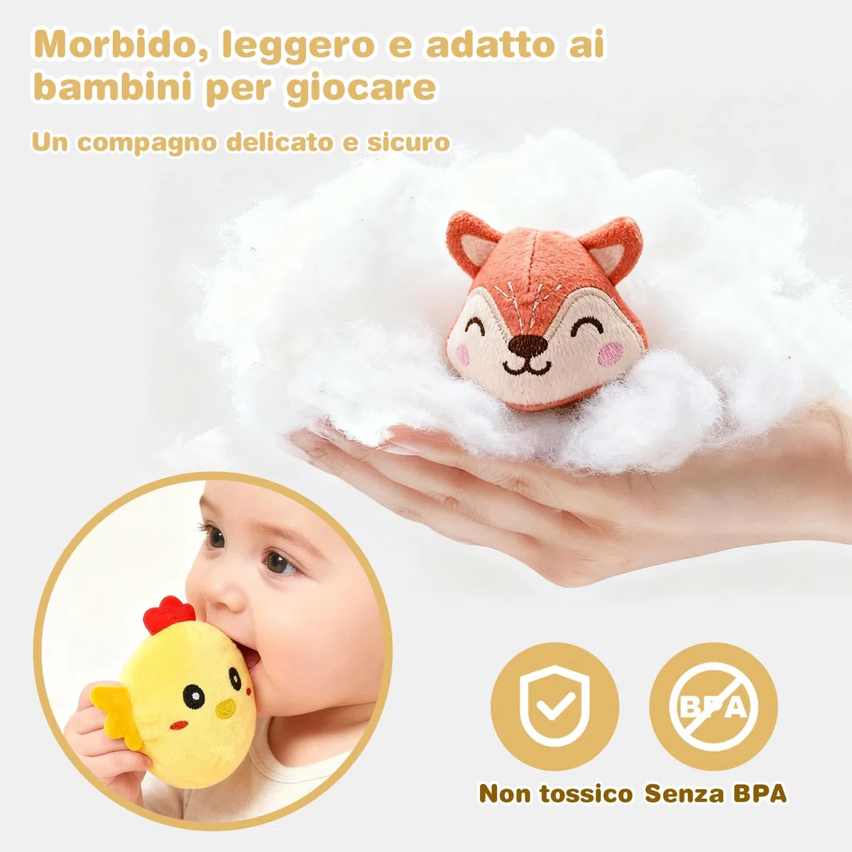 Giochi Bambini 1 Anno, Giochi Montessori 1 Anno, Fattoria Animali Bambini con Fienile/Sonaglio/Specchio, Giochi Neonato 6 9 12 Mesi, Regalo Bambino 1 Anno