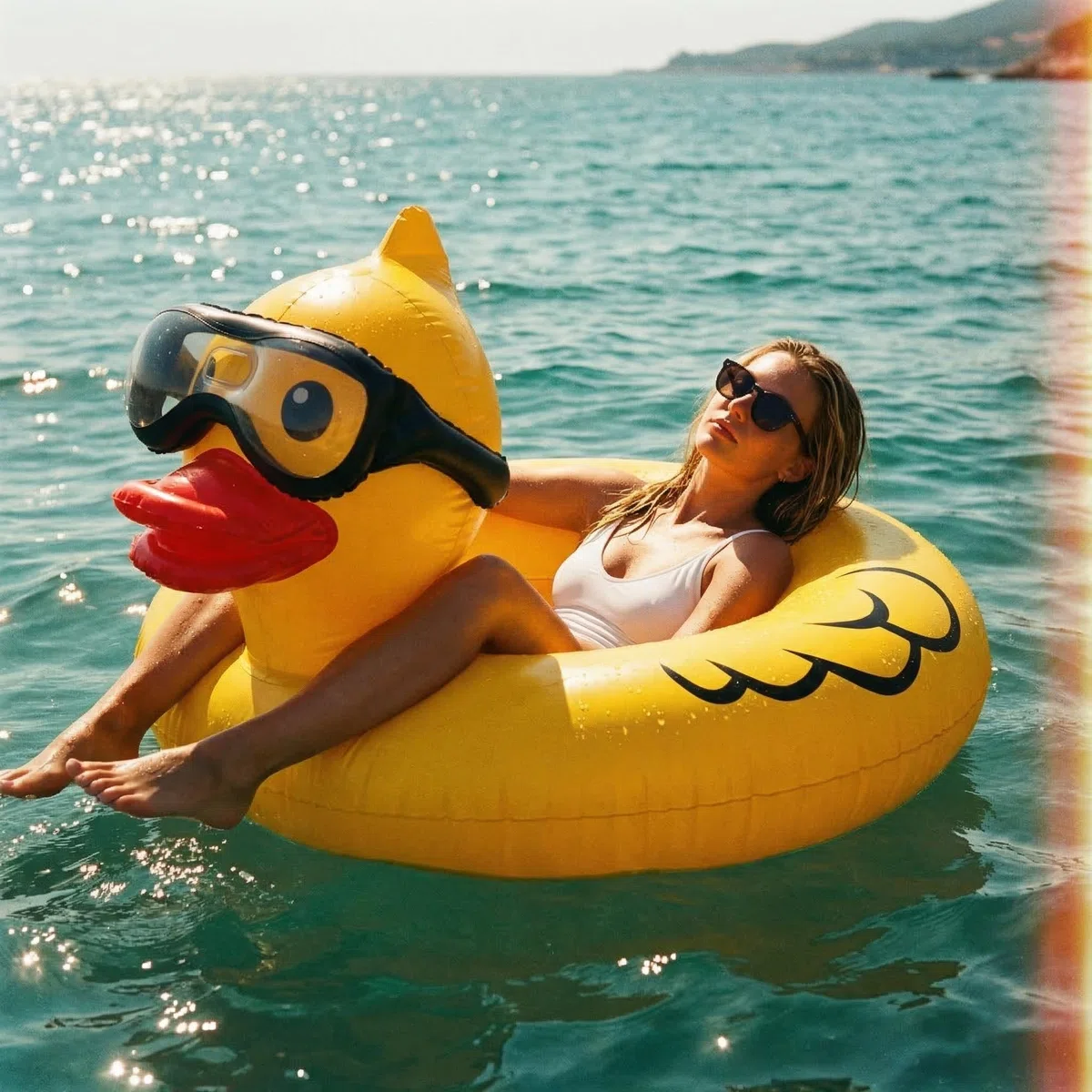 Float Joy Gonfiabili Piscina Adulti Ciambella Gonfiabile Mare Anatra Tubo Galleggiante Piscina 106cm