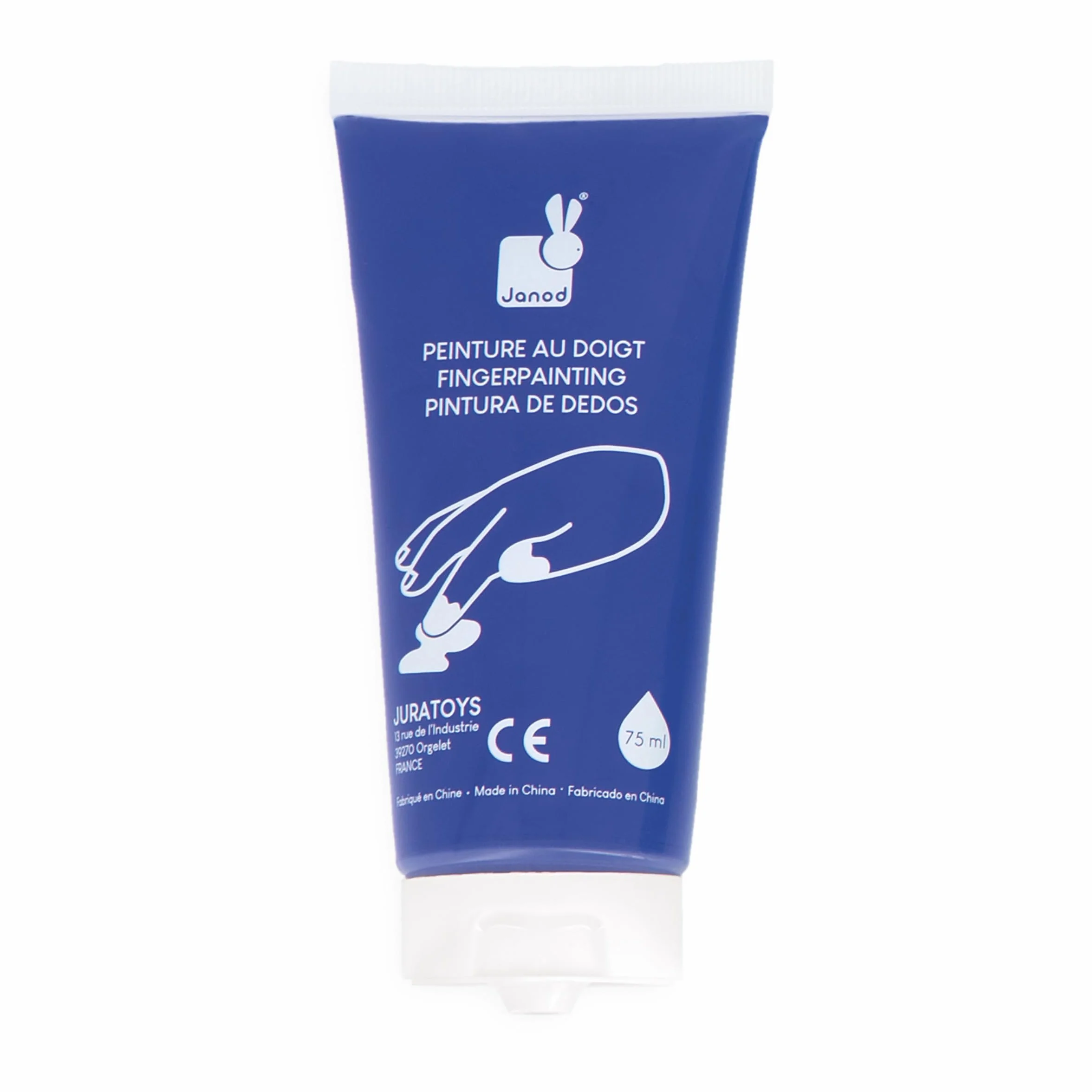 Janod - 5 tubetti di pittura a dita per bambini a partire da 1 anno - Tubetto da 75 ml - Dermatologicamente testato - Ideale per i più piccoli - A partire da 12 mesi - J07403