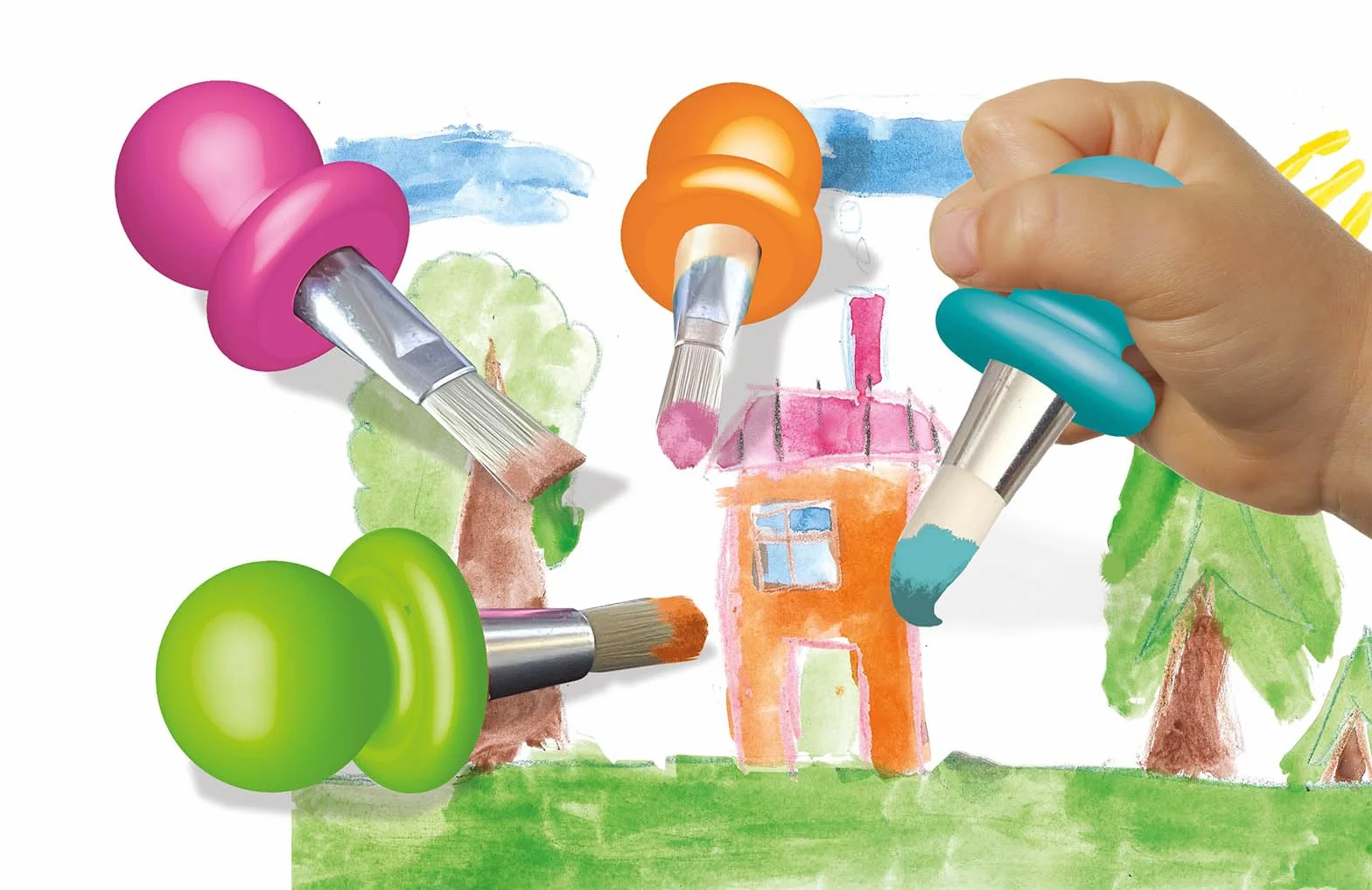 Crea Lign Cofanetto per il tempo libero creativo con i miei primi pennelli, a partire da 1 anno, bianco