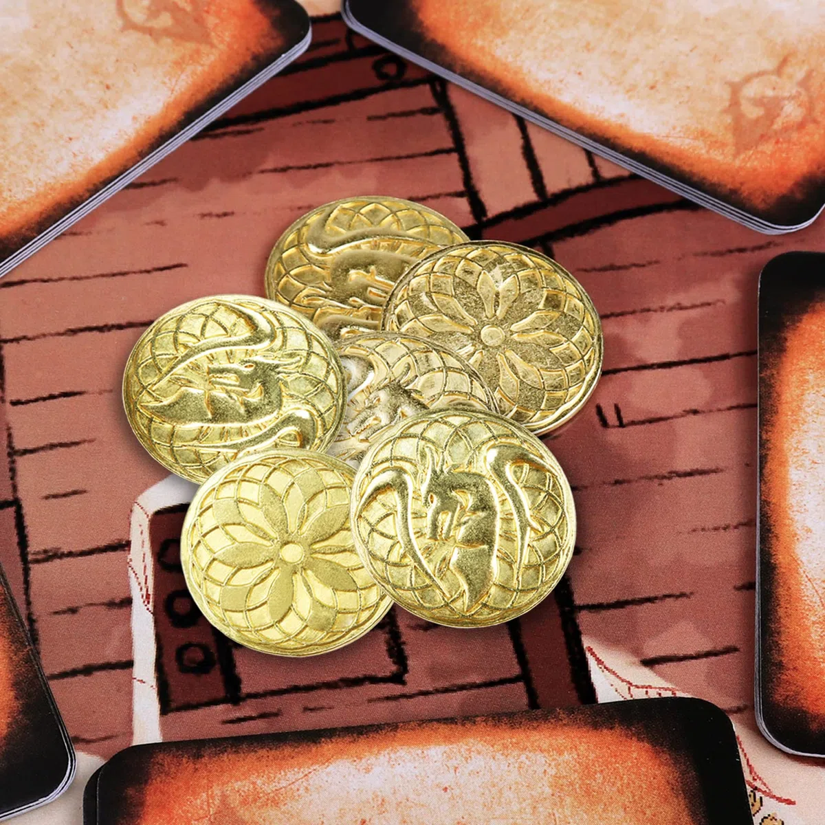 Byhoo DND Set di Monete in Metallo Fantasia con Borsa in Pelle, gettoni Gioco da Tavolo, Tesoro e Oggetti di Scena retrò, 50 Monete d'oro magiche DND per Giochi di società TRPG