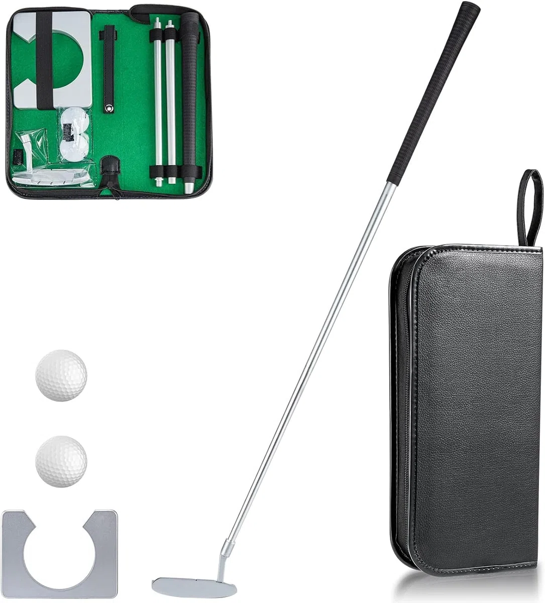 Set da Golf per Ufficio Set di Putter da Golf Portatile Allenamento Staccabile con Palline e Borsa per il Putting al Chiuso