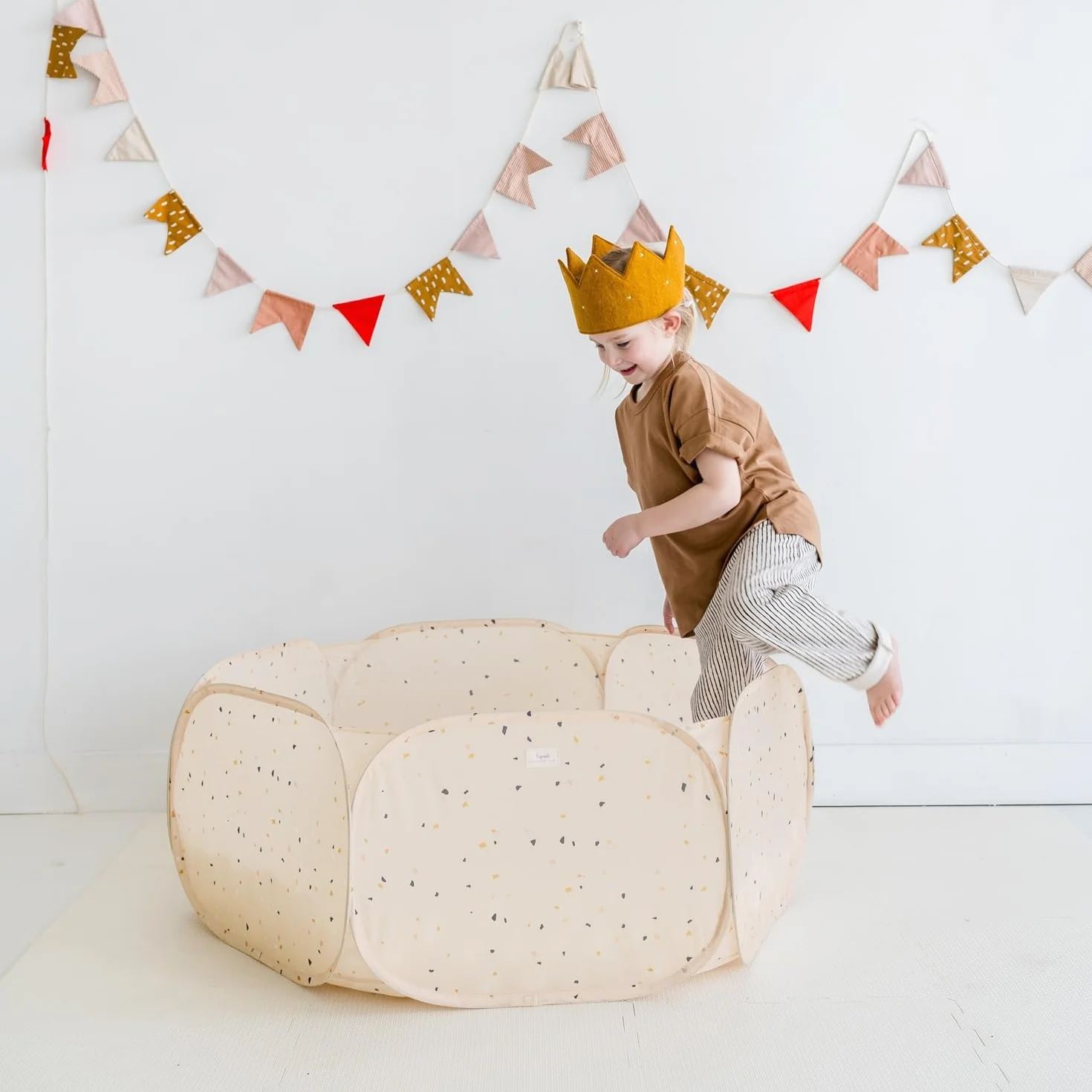 3 Sprouts - Piscina di Palline per Bambini - Piscina di Palline per Bambini di 3 Anni - Gioco da Interno (Palline Non Incluse) (Terrazzo Beige)