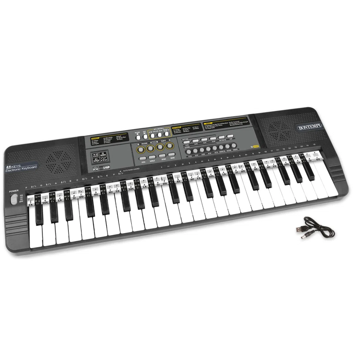 Bontempi | MelodyKey - Tastiera a 44 Tasti con Passo Medio, Connessione USB e Opzioni di Ascolto Personale, 555x180x60 mm