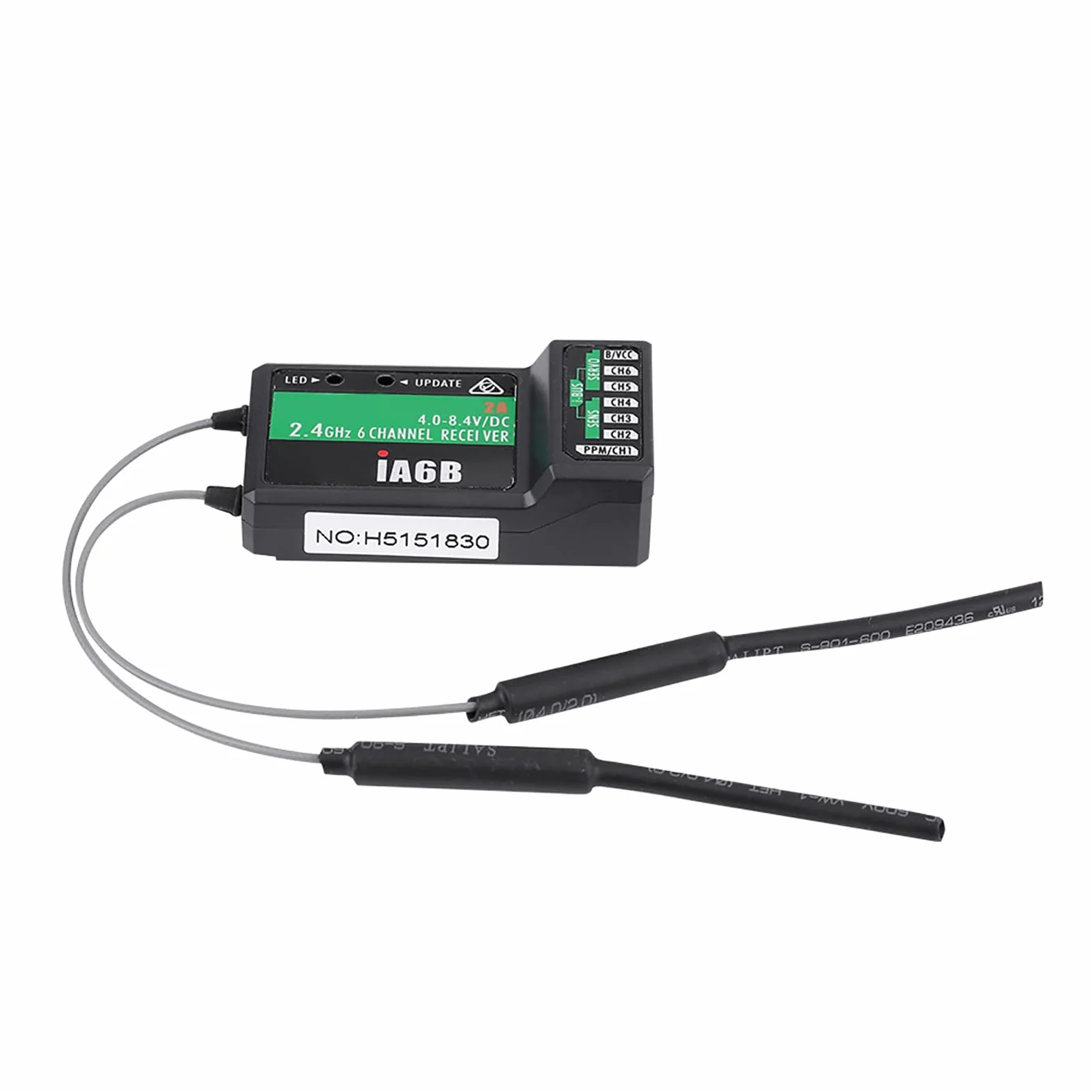 Flysky FS IA6B 2.4G 6CH RC Ricevitore PPM con doppia antenna compatibile con trasmettitori FS I6X FS I6S I8 per aerei RC Alianti Elicotteri digitale di salto di