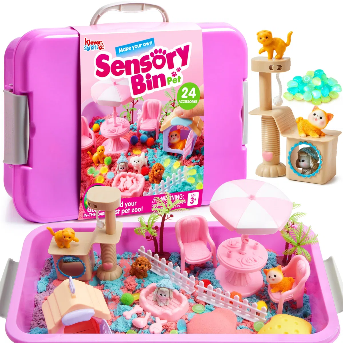 Klever Kits Scatola sensoriale per Animali Domestici, Fantastico Regalo Giocattolo per Bambini dai 3 Anni in su