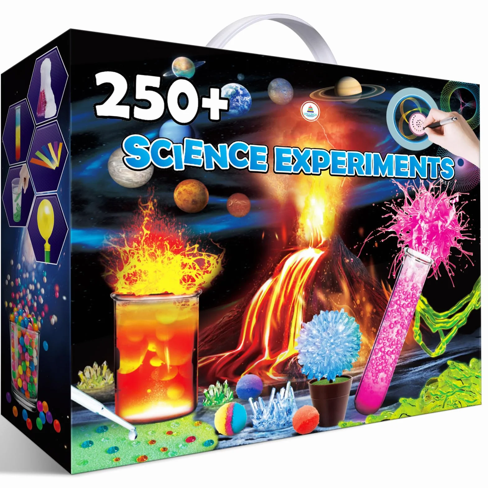 UNGLINGA 250+ Esperimenti Kit Scientifici per Bambini, Set di Chimica, Vulcano, Progetto Scienza Giocattoli STIM per Ragazzi Ragazze Apprendimento Regali Educativi Set